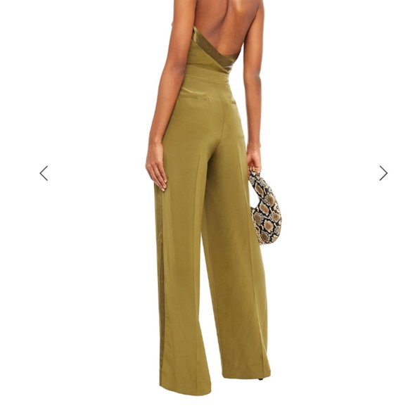 rag & bone Scarlet satin-trimmed silk halterneck jumpsuit - Picture 2 of 8